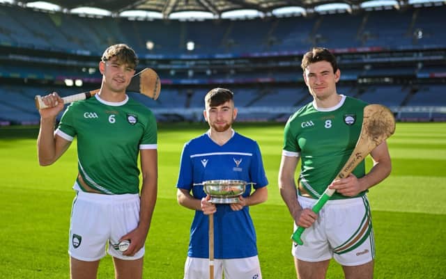 Ireland players Peter Duggan, left, and David Fitzgerald with Scotland player Ruairidh Anderson. PIC: Sportsfile