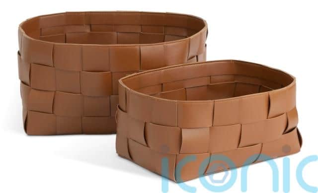 3. Recycled Faux Leather Set of 2 Baskets, £30, (€34) Habitat.