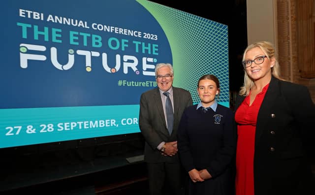George O’ Callaghan, CEO of Limerick and Clare ETB, Grainne Scullane, student in Killaloe and teacher Christine Noonan