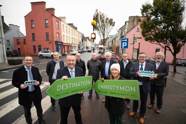 Pat Dowling, Chief Executive of Clare County Council and Siobhan King, Client Services Officer at Failte Ireland with representatives of both organisations in Ennistymon | PICTURE: Eamon Ward