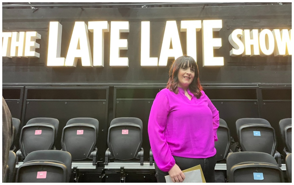 Rosemary on the Late Late Show set