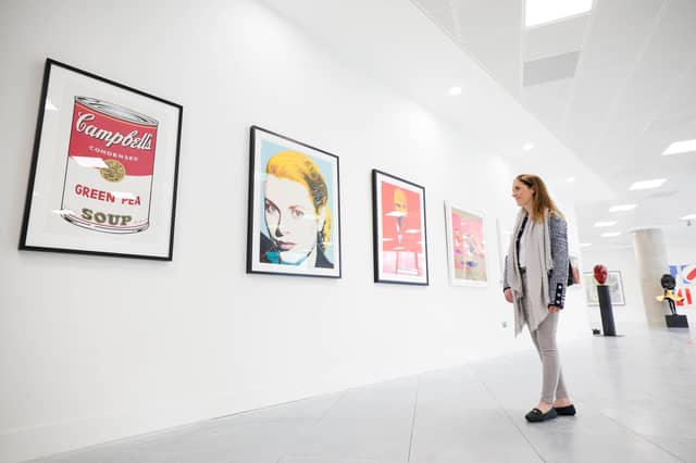 One of Warhol’s famed soup cans from 1968, Campbell’s Soup Cans I: Green Pea, (€88,000), will also be on show
