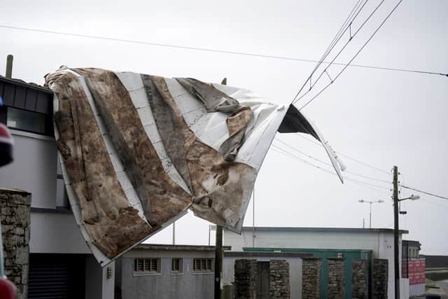 The Republic and Northern Ireland saw travel disruption, with fallen trees blocking roads and flights and ferries also being affected.