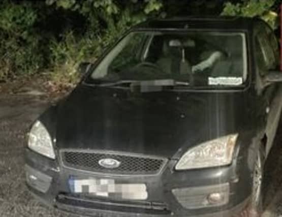 The driver of this car which was stopped by Clare gardai is facing prosecution for multiple charges | PICTURE: Facebook/An Garda Siochana