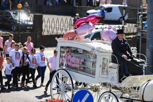 “She was a bright star among you and remember all the love that she showed to her parents and grandparents and great grandparents, that love lives on and Rosie is still united with you in heaven,” he told her family members.