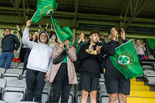 A combination of damp conditions in Dublin, the team’s already determined exit from the tournament and late-morning kick-off contributed to a reduced turnout at Dalymount Park.
