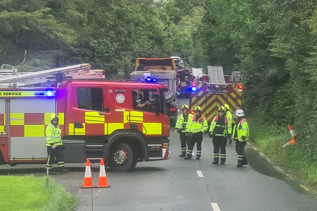 A number of fire brigade appliances attended the scene on Monday morning. PICTURE BY: David McNamara