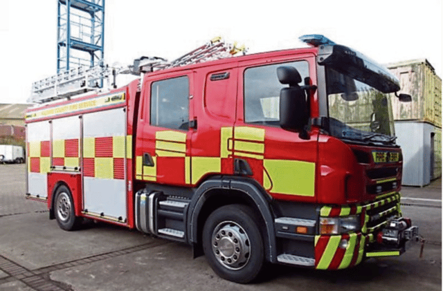 Firefighters were at the scene on Sunday