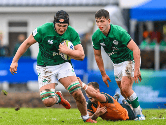 Ruadhan Quinn, left, is named in the Ireland U20 back-row for Friday's World U20 Championship final with France U20s