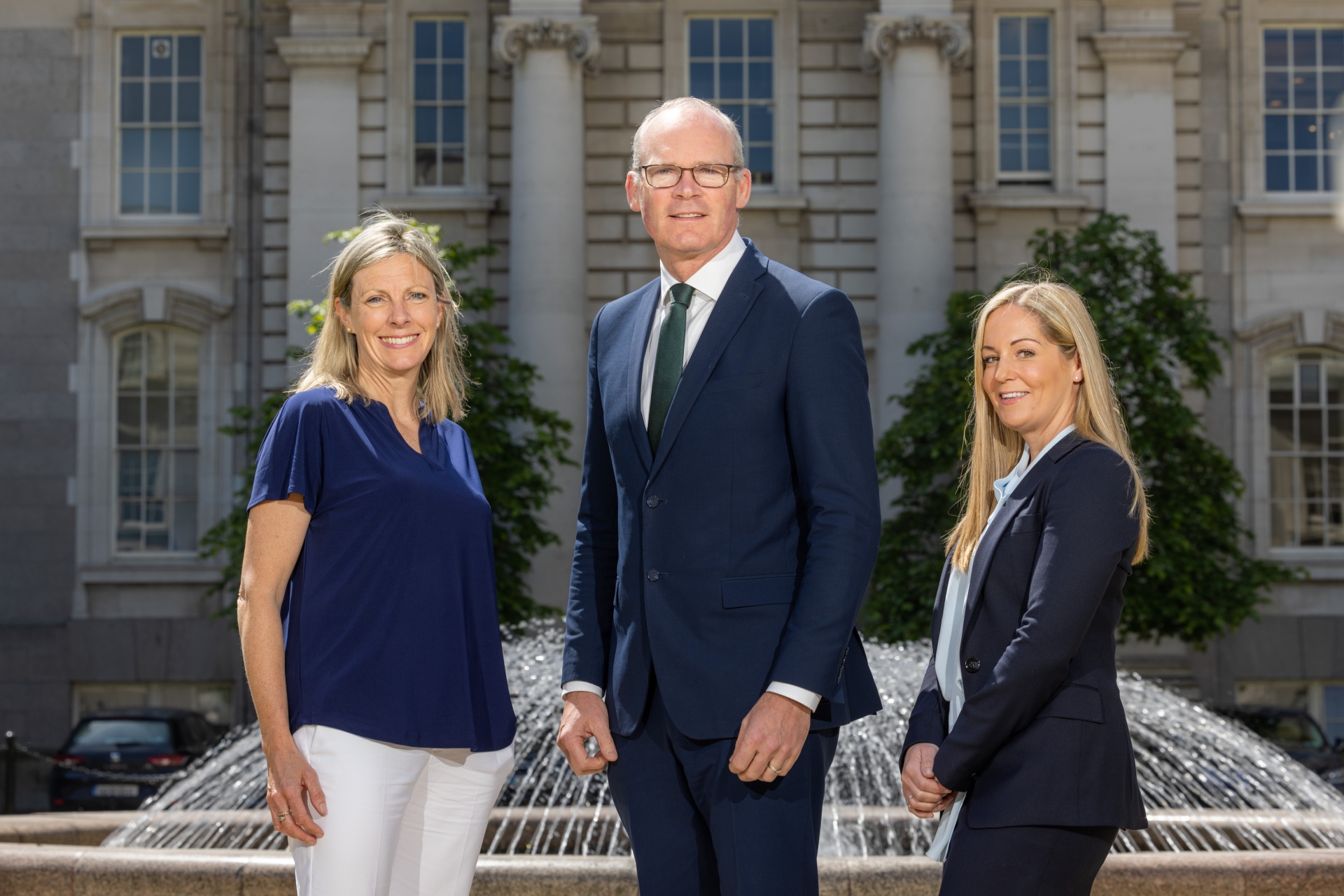 Val Cummins, project managing director for Emerald and Western Star,  Enterprise Minister Simon Coveney, and Ryanne Burges, director of offshore and Ireland at EDF Renewables| PICTURE: NAOISE CULHANE