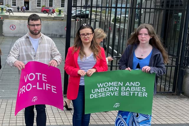 Pro-choice and anti-abortion activists gathered outside the Dail on Wednesday to voice contrasting demands in respect of the review findings, with the latter grouping urging against further liberalisation.