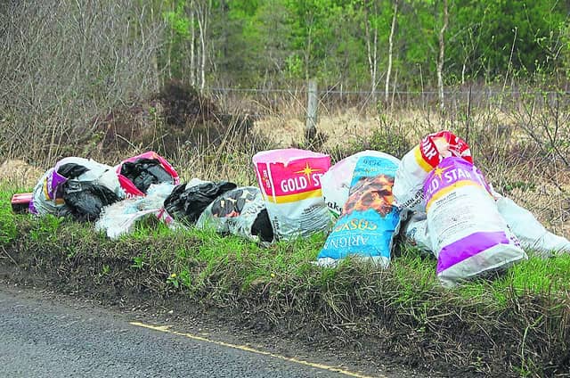 Some of the rubbish dumped near Keadue.