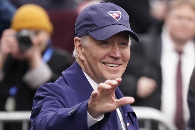 The US president was thanking relative and former Irish rugby player Rob Kearney for the gift of the Irish team tie after a victory against the New Zealand rugby team at Soldier Field in Chicago in 2016.