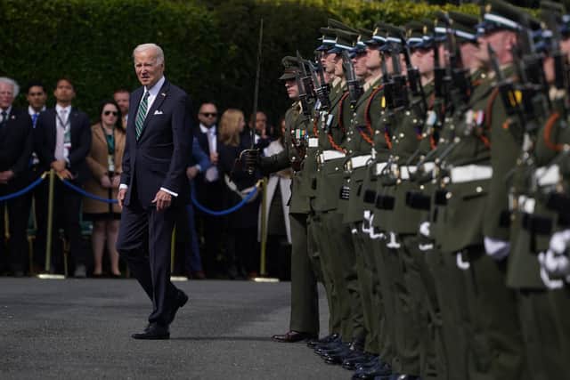 Mr Biden, who was joined by an official delegation that included the US secretary of state Antony Blinken, was met with cheers from onlookers as his motorcade entered the park.
