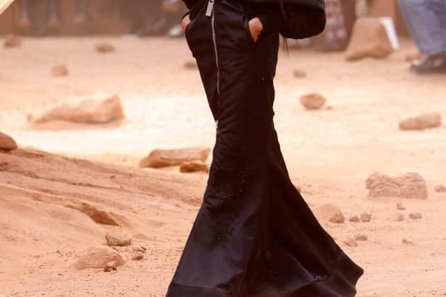 Campbell was fresh off the runway herself, having worn a series of black gowns on the Off-White catwalk on Thursday.