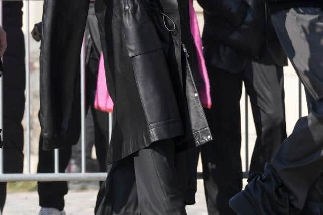 Ratajkowski swapped the runway for the front row at Loewe, after walking in the Courrèges Paris Fashion Week show on Wednesday.