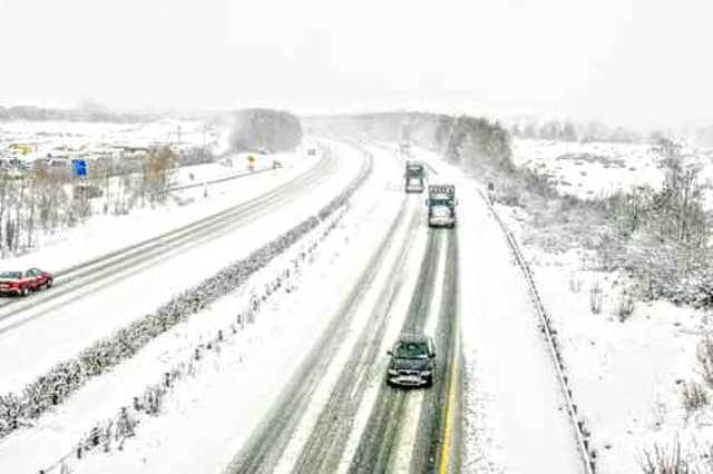 Snow on the M7 during March 2018
