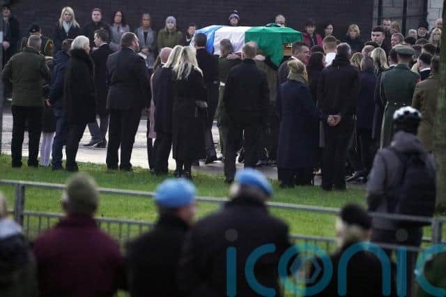 Fr Ryan read a statement by Pte Rooney’s fiancee Holly who said as her relationship with Sean advanced “it became clear, Sean is not only my other half, he’s my better half”.
