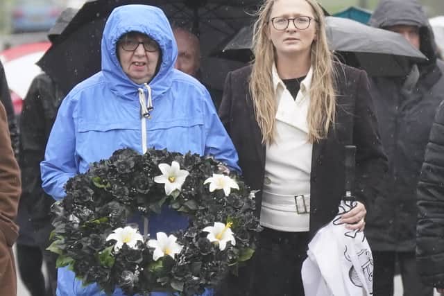 Among those who joined the families on Wednesday was Emer Currie, a senator in the Oireachtas parliament in Dublin.