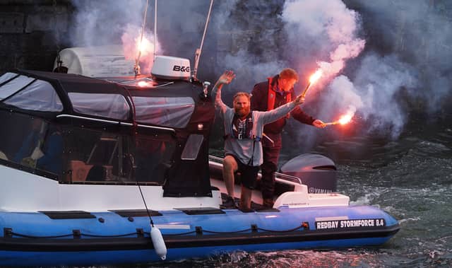 Former Irish professional rugby player Damian Browne returned home to his native Galway on Tuesday after spending 112 days at sea on his solo rowing voyage from New York, USA.