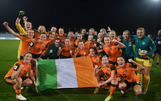 The Republic of Ireland senior women's team defeated Slovakia 1-0 in Senec on Tuesday which puts Vera Pauw's side straight into the second round of the 2023 World Cup playoffs. PIC: Sportsfile
