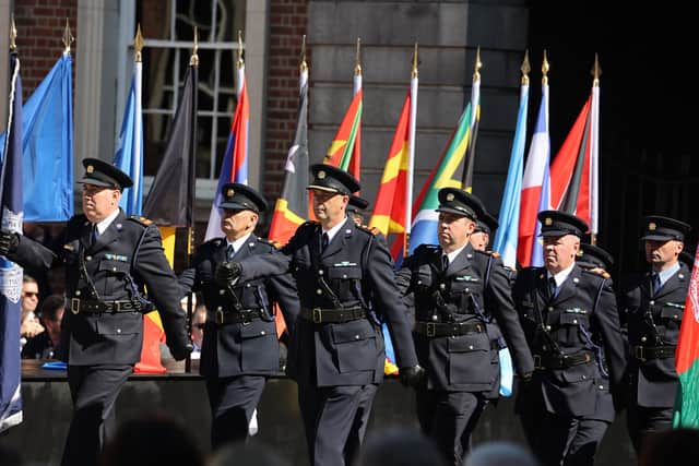 He told the crowd gathered the 14,000 gardai and 3,000 garda staff are all working to “uphold the ideals of those who founded us 100 years ago”.