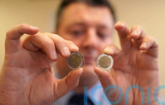 Some counterfeits also bend, and genuine two-euro and one-euro coins are slightly magnetic.