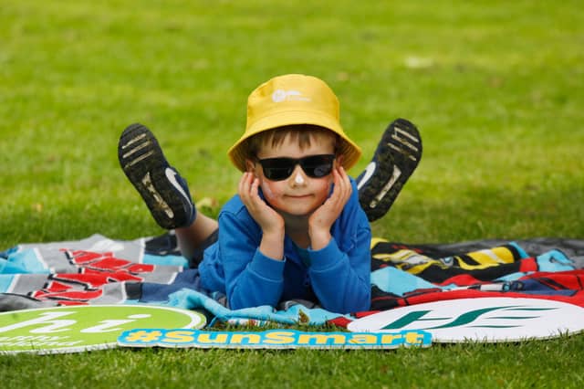 Playing and spending time outdoors is good for your child but it is important to protect their skin when outside in the sun