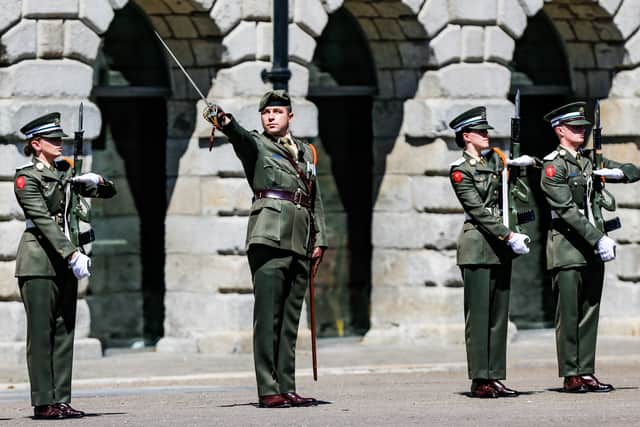 President Michael D Higgins laid a wreath on behalf of the people of Ireland following an inter-faith service.