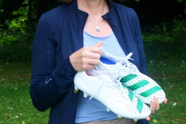 He said: “To me, they’re very special. Adidas did a great job in making them very personal to me in terms of the initials of my kids and wife and the 100 caps on them.