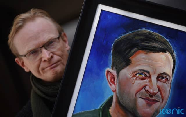 Dunboyne artist Niall O’Loughlin created the canvas painting of the Ukrainian leader