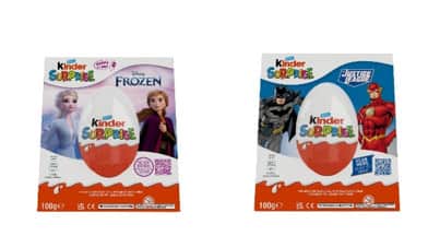 Kinder Surprise100gAll best before dates between 20th April 2022 and 21st August 2022