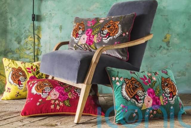 2. Velvet Tiger Cushions, from £46 each, Graham & Green