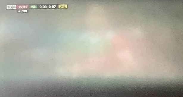 TG4 were broadcasting live matches from both Sligo's Markievicz Park and Healy Park in Omagh in unforgiving weather conditions of wind and rain with many armchair supporters complaining about rain or steam on the camera lens, which made viewing awkward.