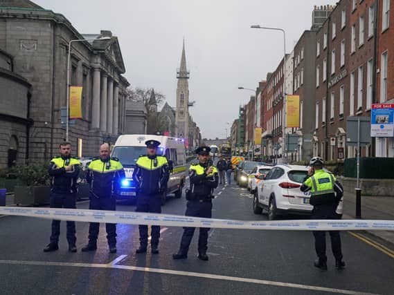 Garda at the scene of the incident