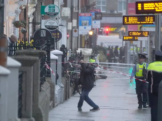 The scene in Dublin city centre after an alleged attack on Parnell Square East in November 2023