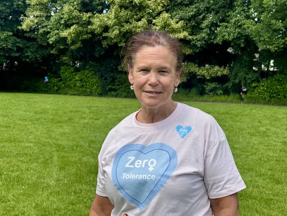 Sinn Fein leader Mary Lou McDonald at a Zero Tolerance community event in Dublin