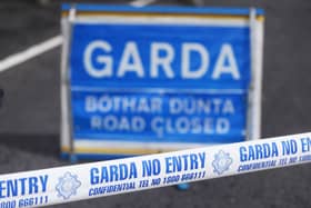 Garda road closed sign and tape