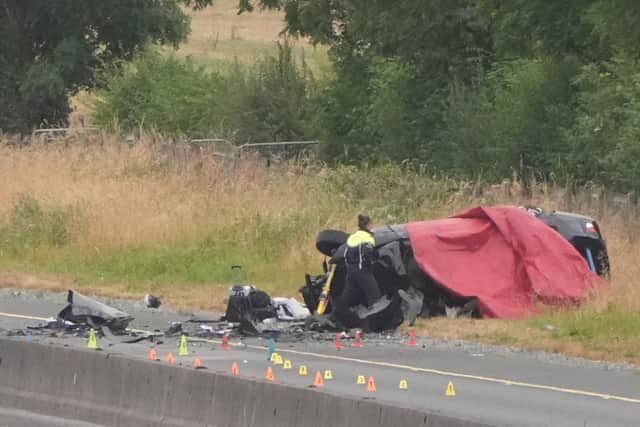 The scene of the M9 crash (Niall Carson/PA)