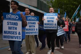 A picket line at Mater Hospital