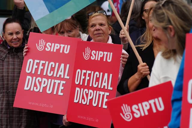 Public sector workers took part in strike action (Brian Lawless/PA)