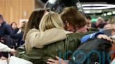 Relieved family reunions at Dublin Airport as chartered flight lands