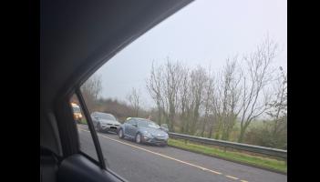 Traffic delays for commuters following two-car-collision on motorway
