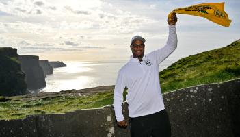 American football star visits Clare tourist attraction ahead of historic Croke Park clash