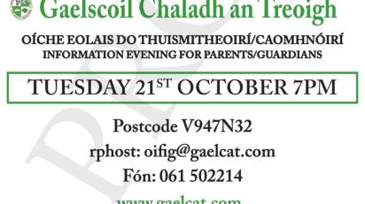 Come experience all that Gaelscoil Chaladh an Treoigh has to offer at their open night!