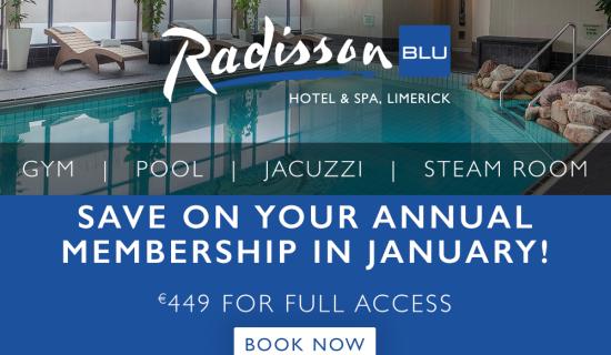 Kickstart Your New Year: Save on Radisson Blu Limerick Fitness Club membership this January!