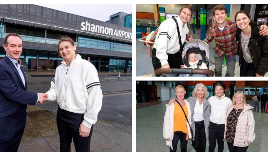 PICTURES: Excitement at Shannon Airport as boxing hero Katie Taylor makes flying visit