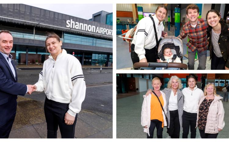 PICTURES: Excitement at Shannon Airport as boxing hero Katie Taylor makes flying visit