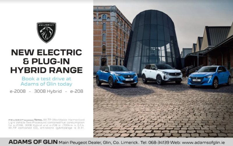 Adams of Glin PEUGEOT announce 221 offers with low finance including up to €4k scrappage