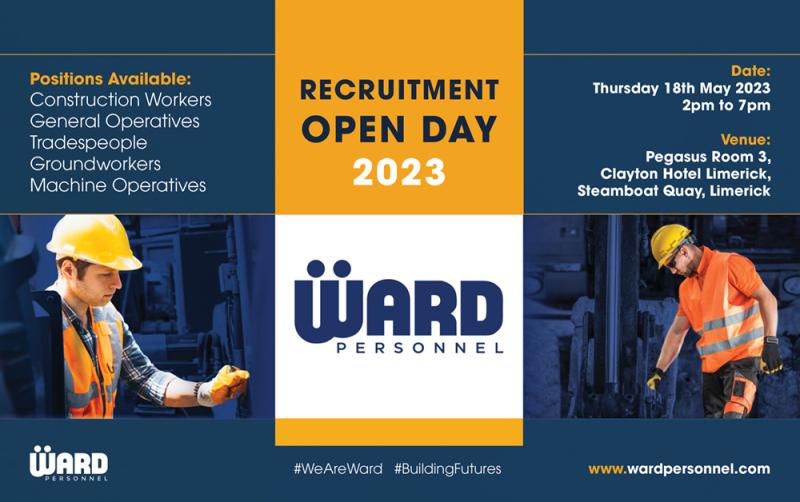 JOBS ALERT: Ward Personnel recruiting for a number of roles in construction